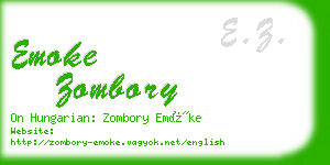 emoke zombory business card